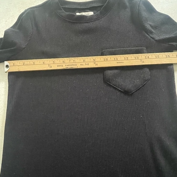 Madewell Womens XS Black Ribbed Knit Bodycon Long Sleeve Elastane Blend Dresss - Picture 7 of 7